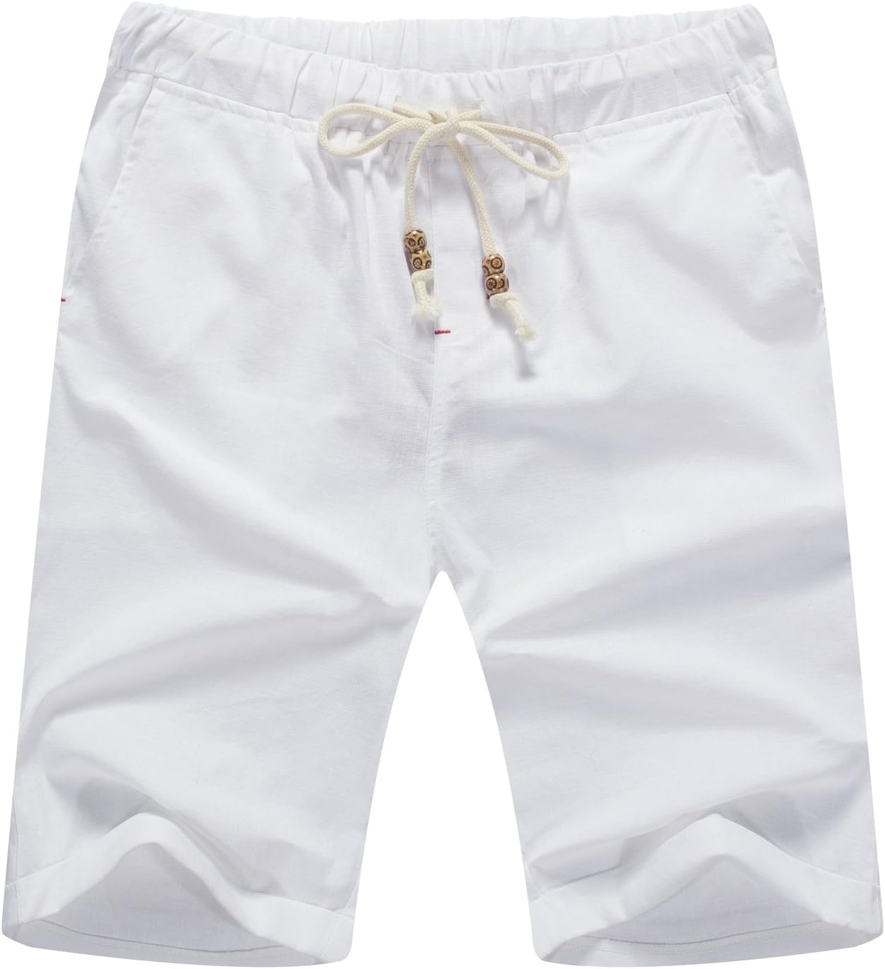 Men’s Linen Shorts Casual Drawstring Summer Beach Shorts