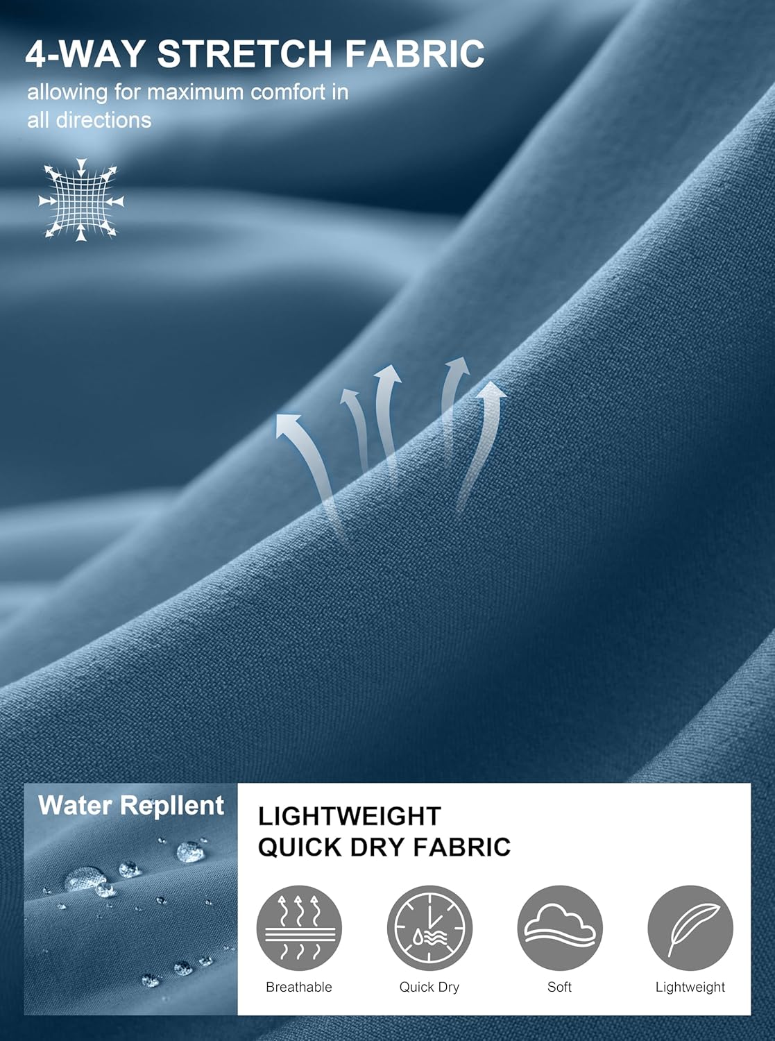 Men's Casual Shorts 7" Lightweight Golf Shorts for Men Stretch with 3 Pockets Quick Dry Breathable Work Shorts