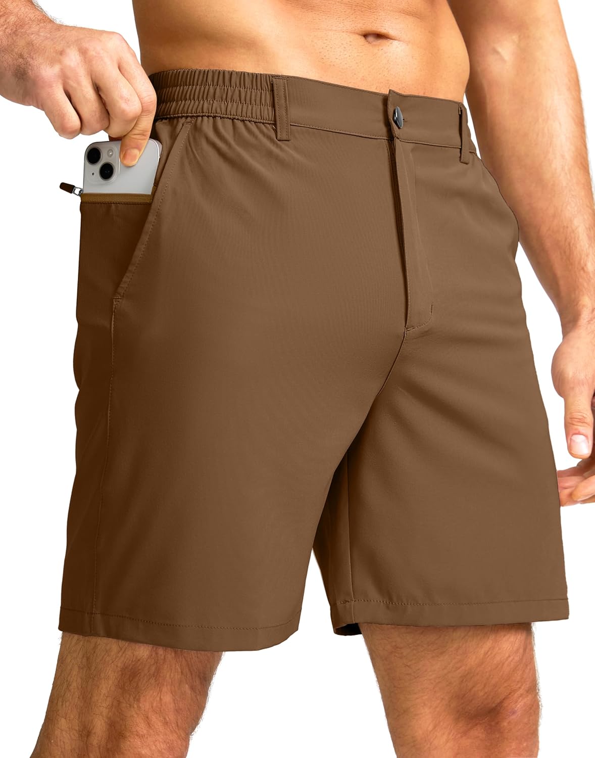 Men's Casual Shorts 7" Lightweight Golf Shorts for Men Stretch with 3 Pockets Quick Dry Breathable Work Shorts