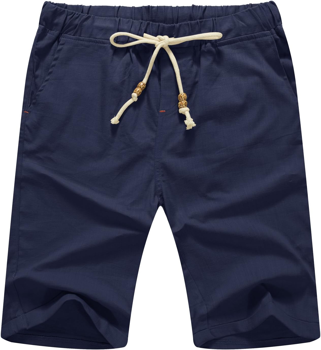 Men’s Linen Shorts Casual Drawstring Summer Beach Shorts